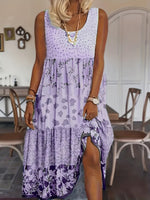 Luna Boho Patchwork Midi Dress